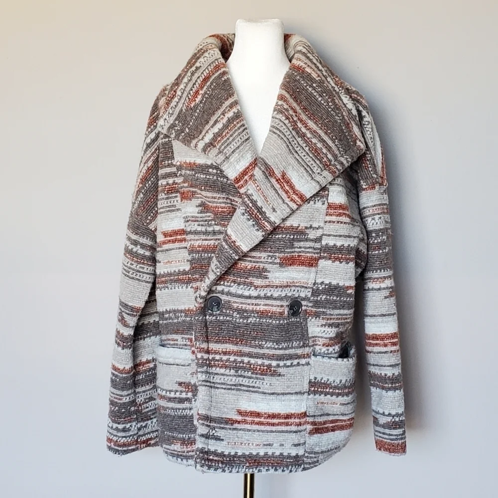 Prana Recycled Wool Blend Relaxed Fit Arria Jacket Western Double Breasted Small - Picture 1 of 8
